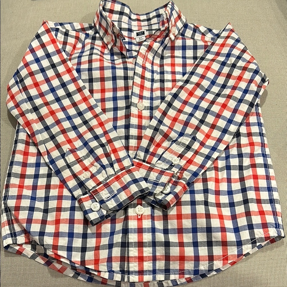 Janie and Jack Checkered Button Down Shirt